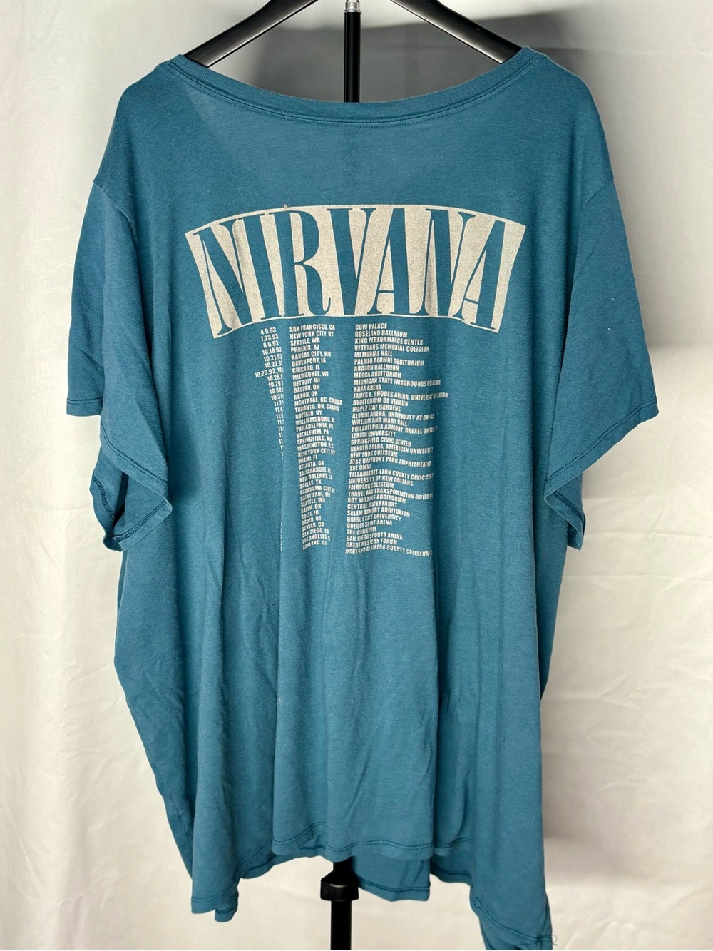 Torrid Teal Nirvana Graphic Tee with Cream Print Tshirt Plus Size - Picture 2 of 3